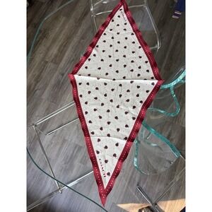 Coach 662 Silk Scarf Ladybug Heart Print Red Chalk Bandana Wrap Tie Lucky 36"